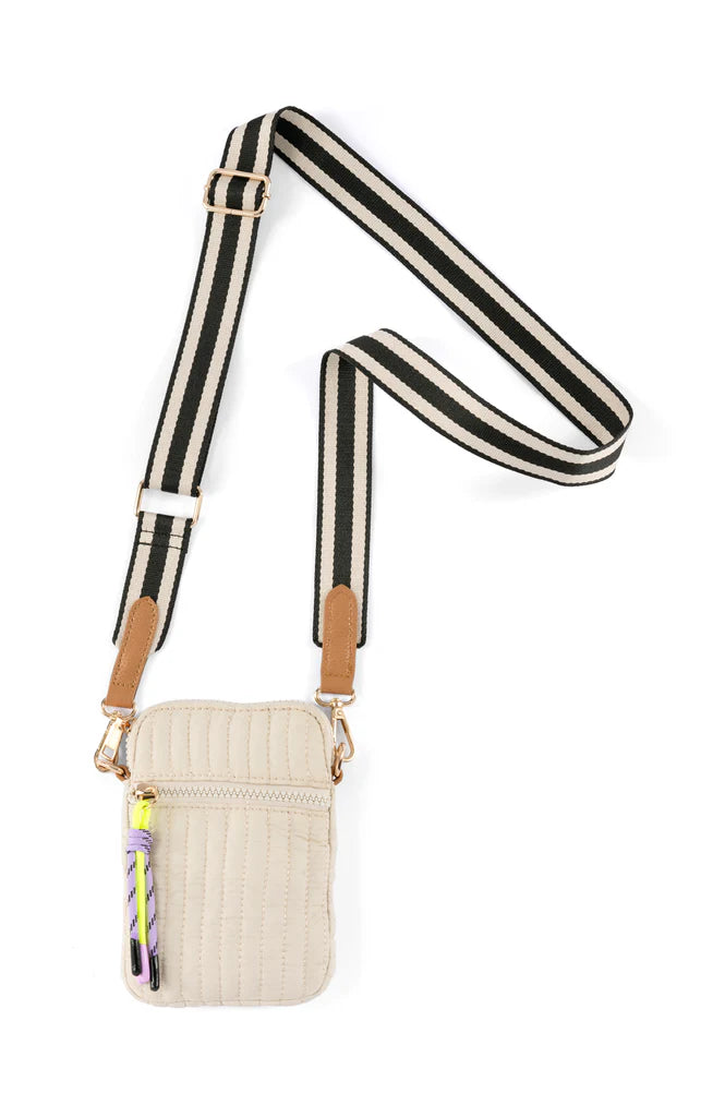 Shiraleah Ezra Quilted Phone Holder Ivory