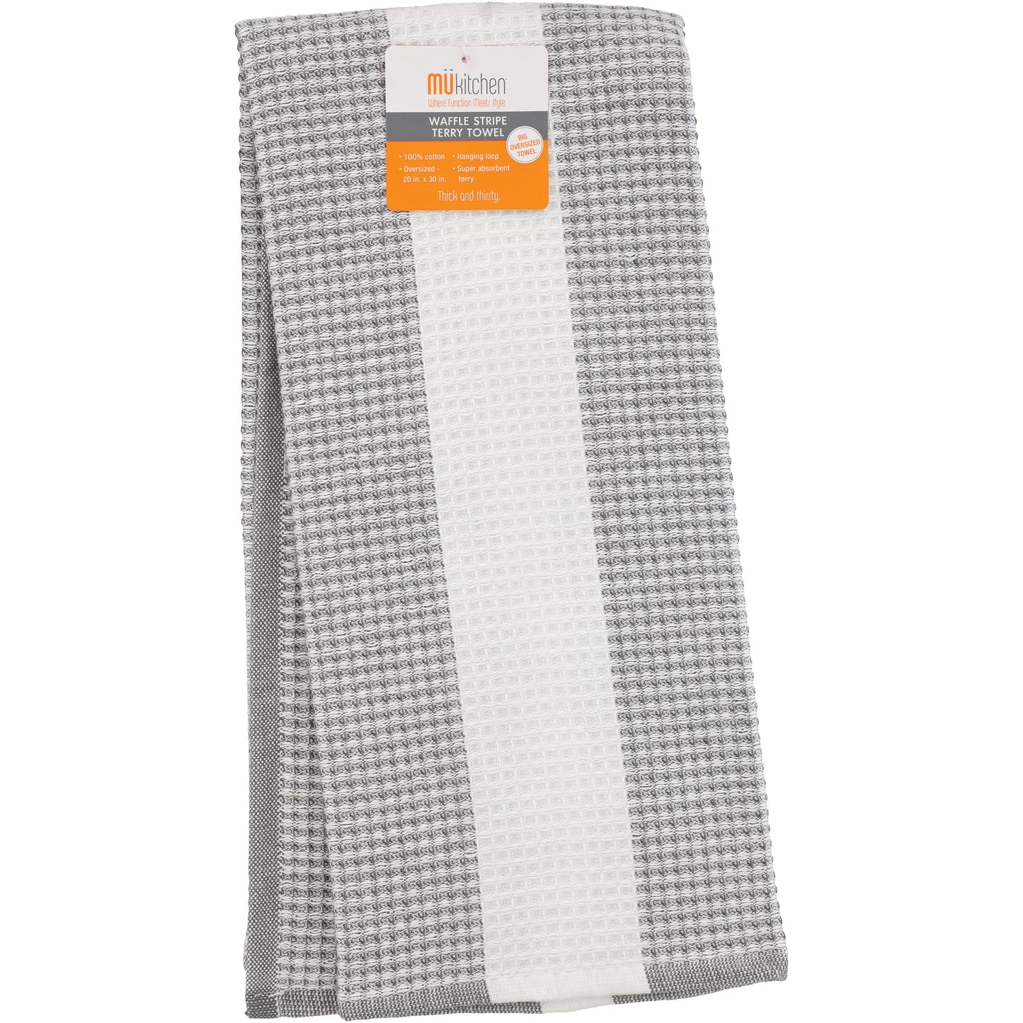 Waffle Stripe Towel Stainless