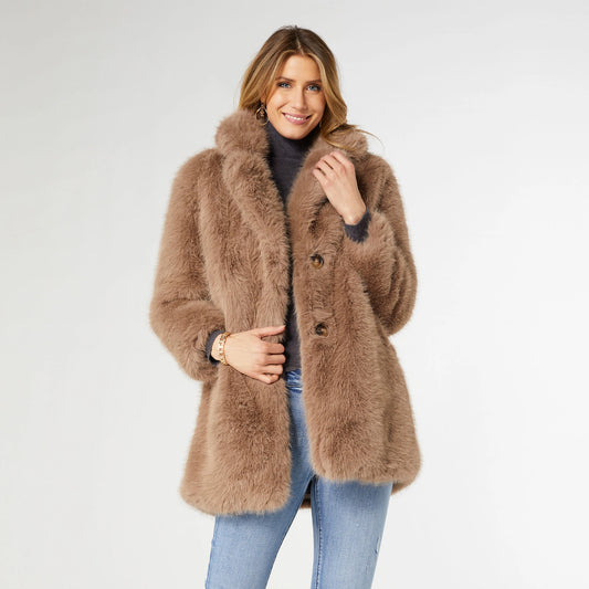 Whitney Mushroom Faux Fur Coat L/XL