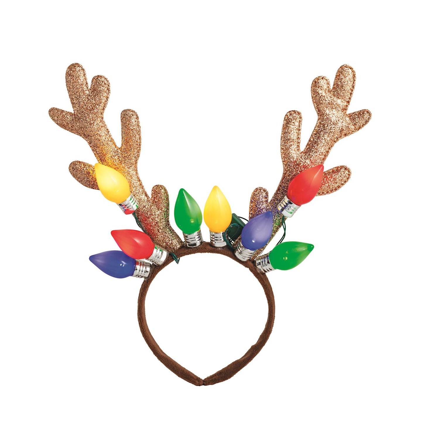 Gold Light Up Reindeer Headband