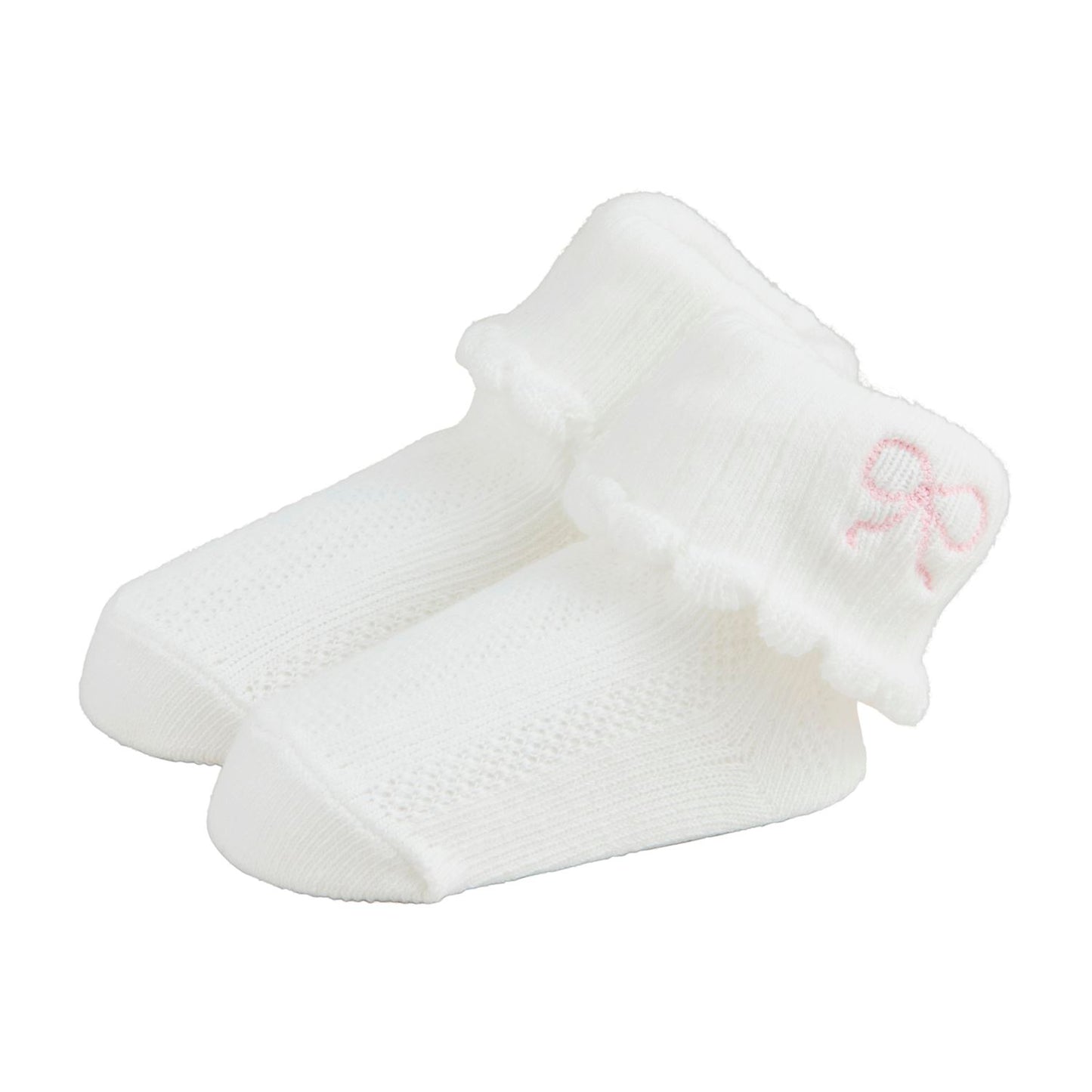Mudpie Bow Pointelle Foldover Socks