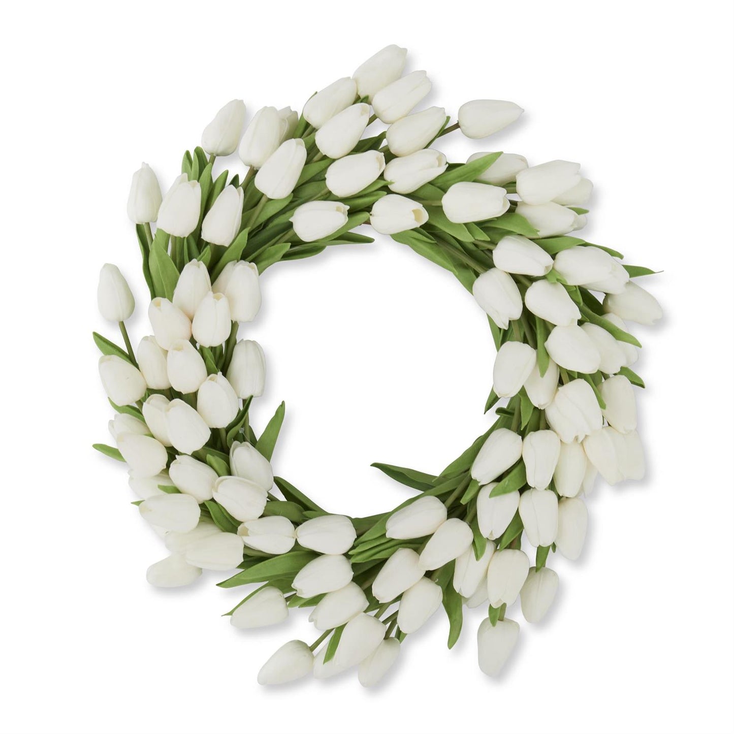 22in White Real Touch Tulip Wreath