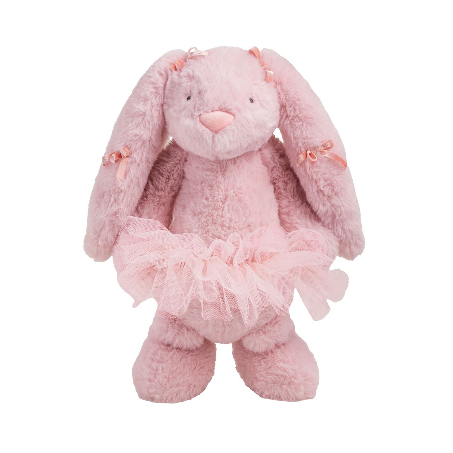 Pink plush bunny with a tutu