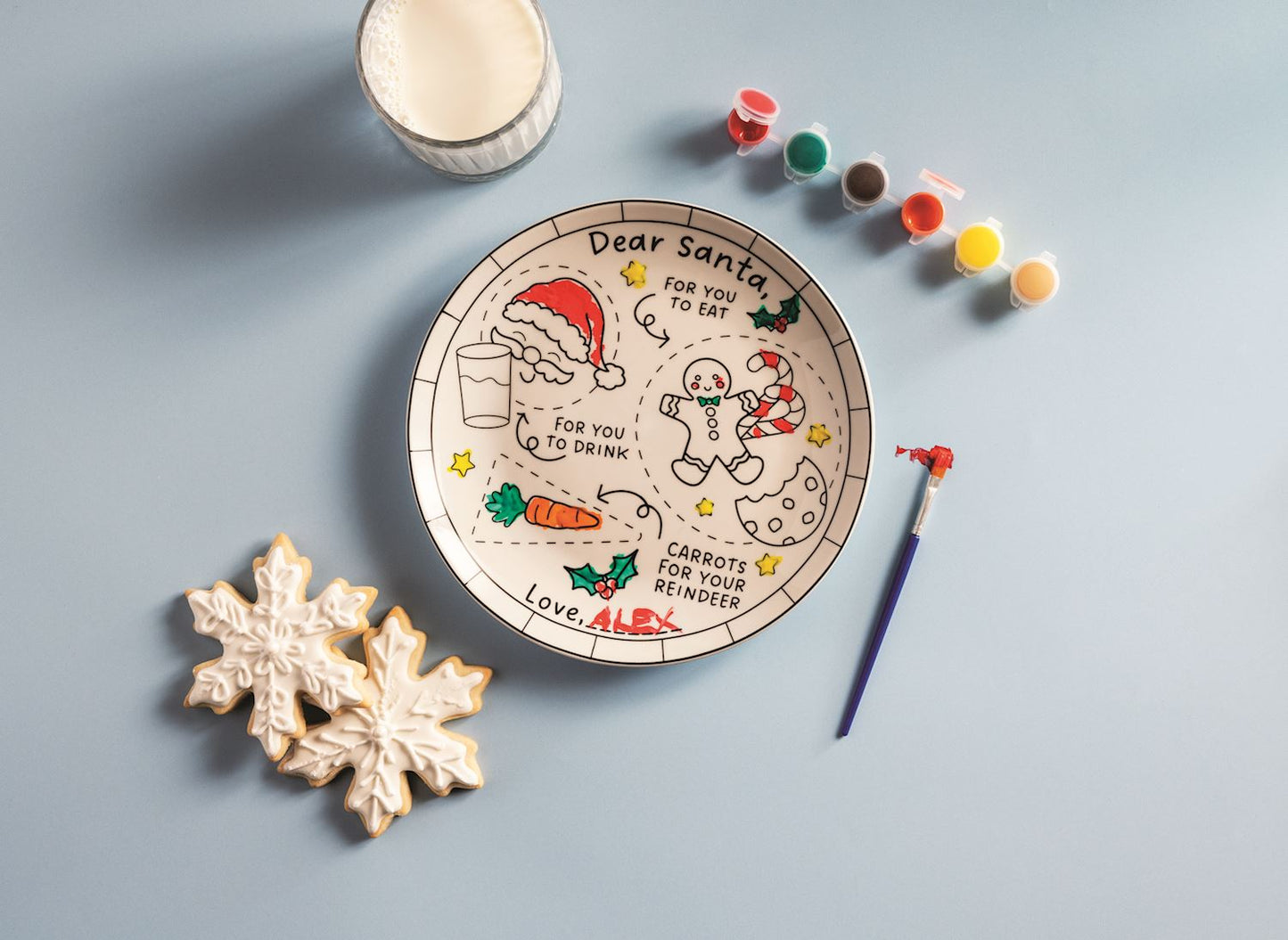 Mudpie Paint Me/Snacks for Santa Plate Set
