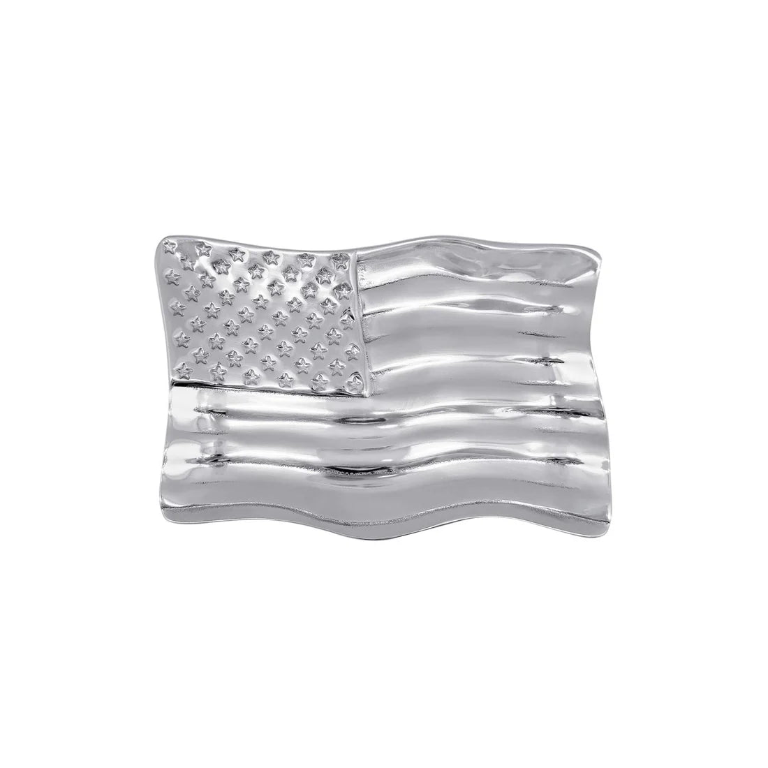 Silver American flag trinket dish