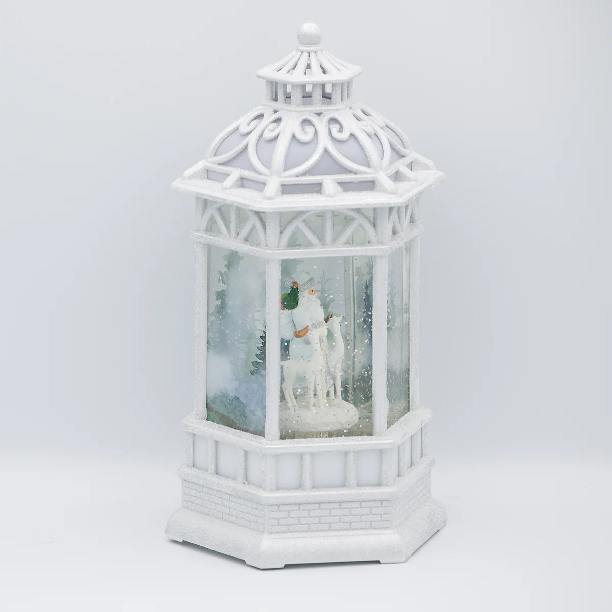 Lighted Swirl Gazebo with Santa