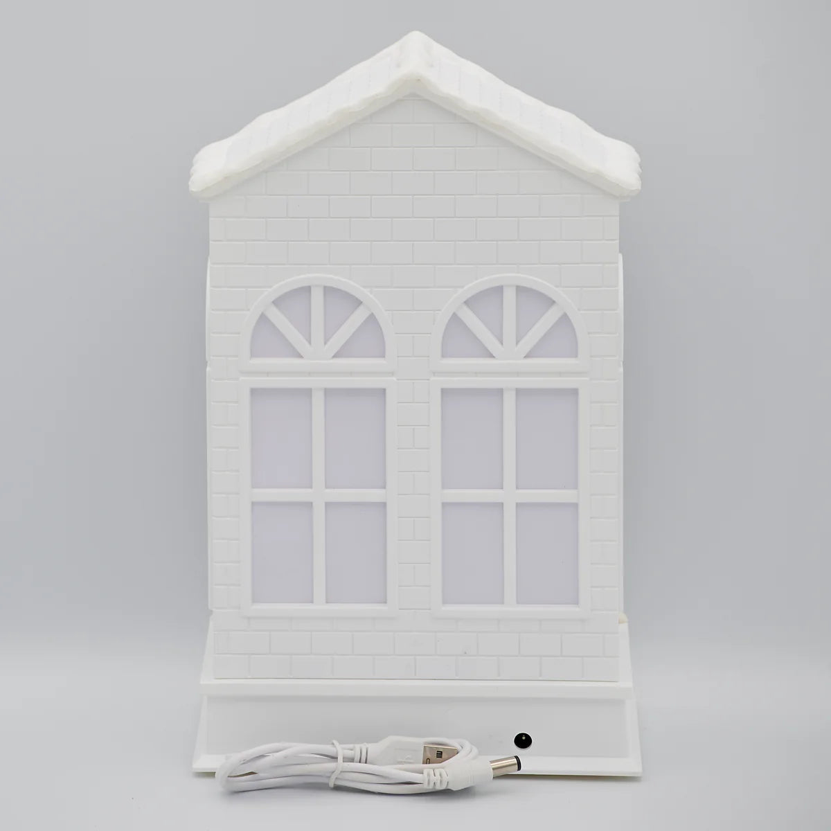 Lighted Swirl House with Santa and Elves