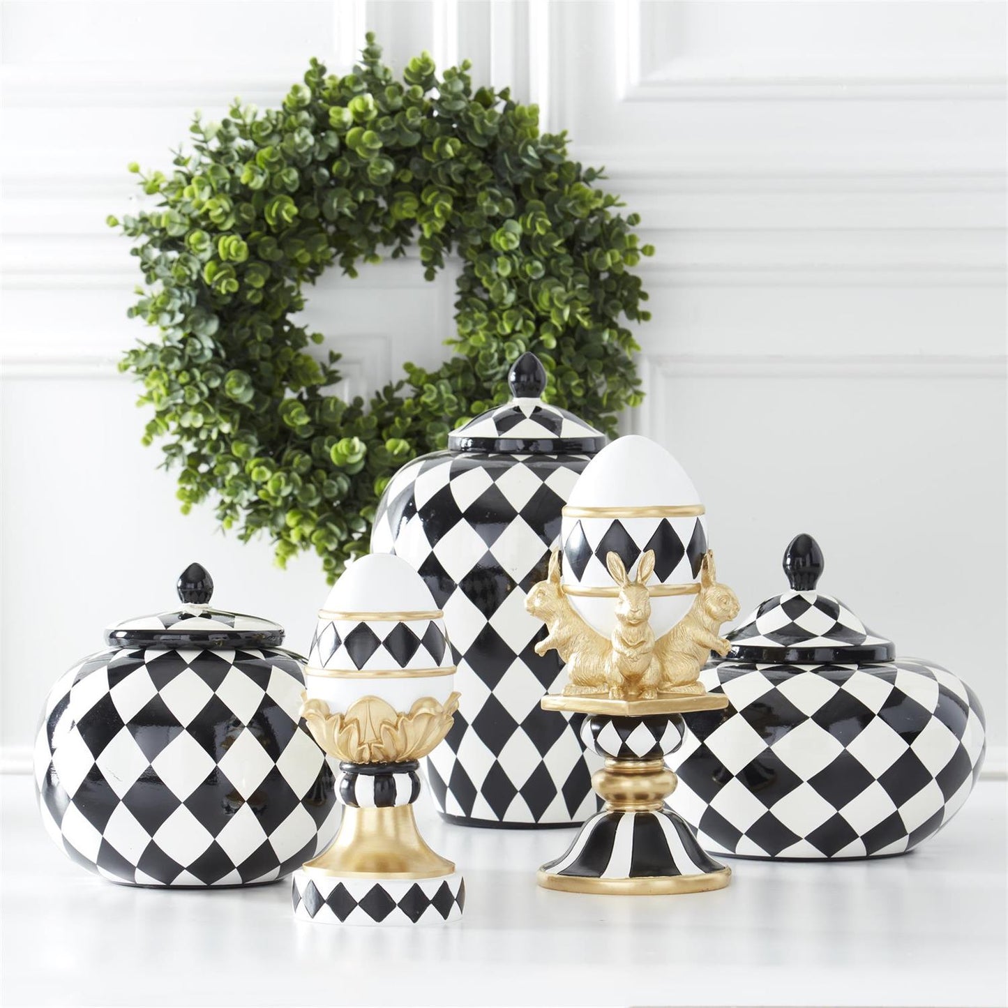 Black and White Harlequin Container Medium