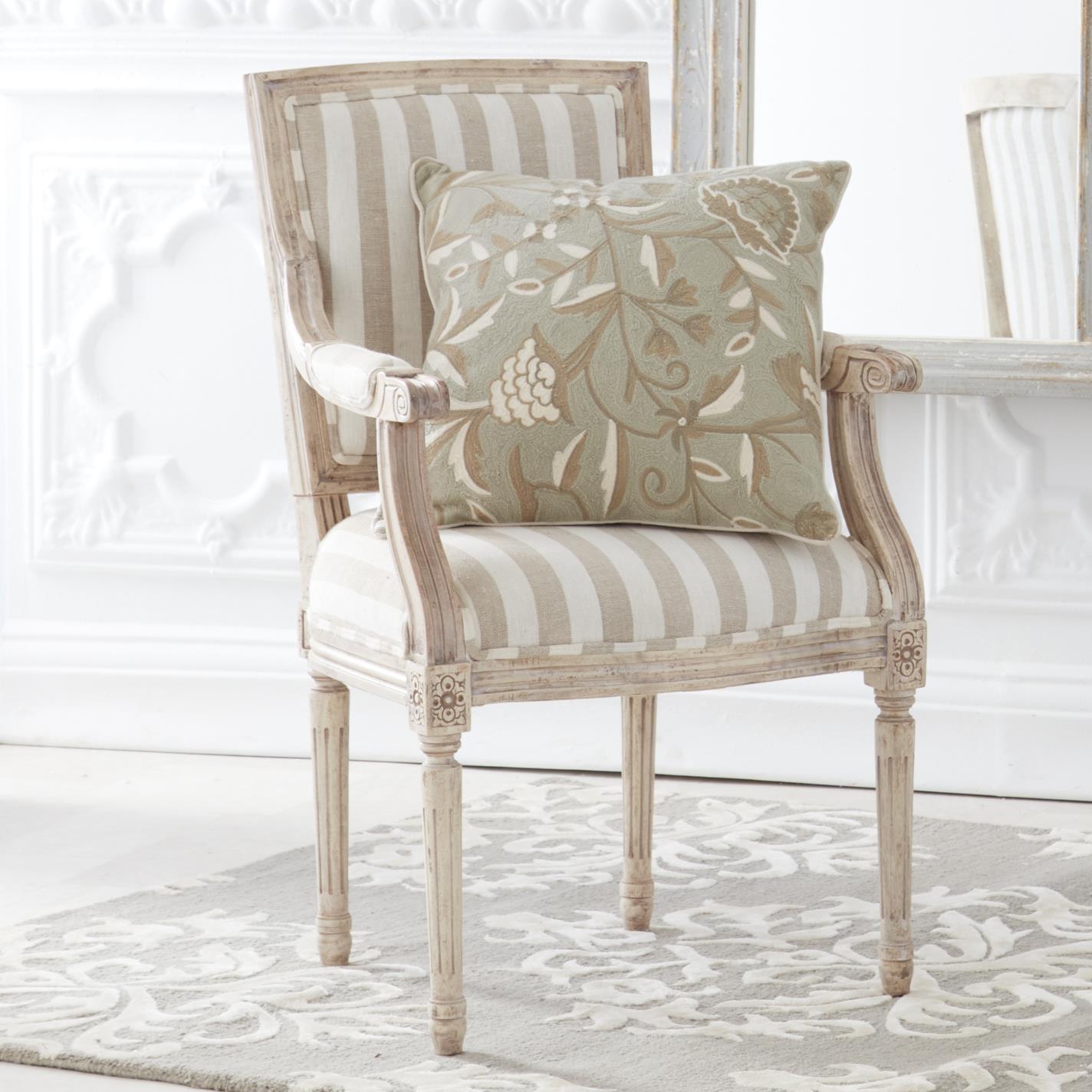 Blue &Gray Floral Embroidered Square Pillow