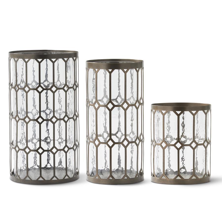 Dark Metal Windowpane Hurricane Large