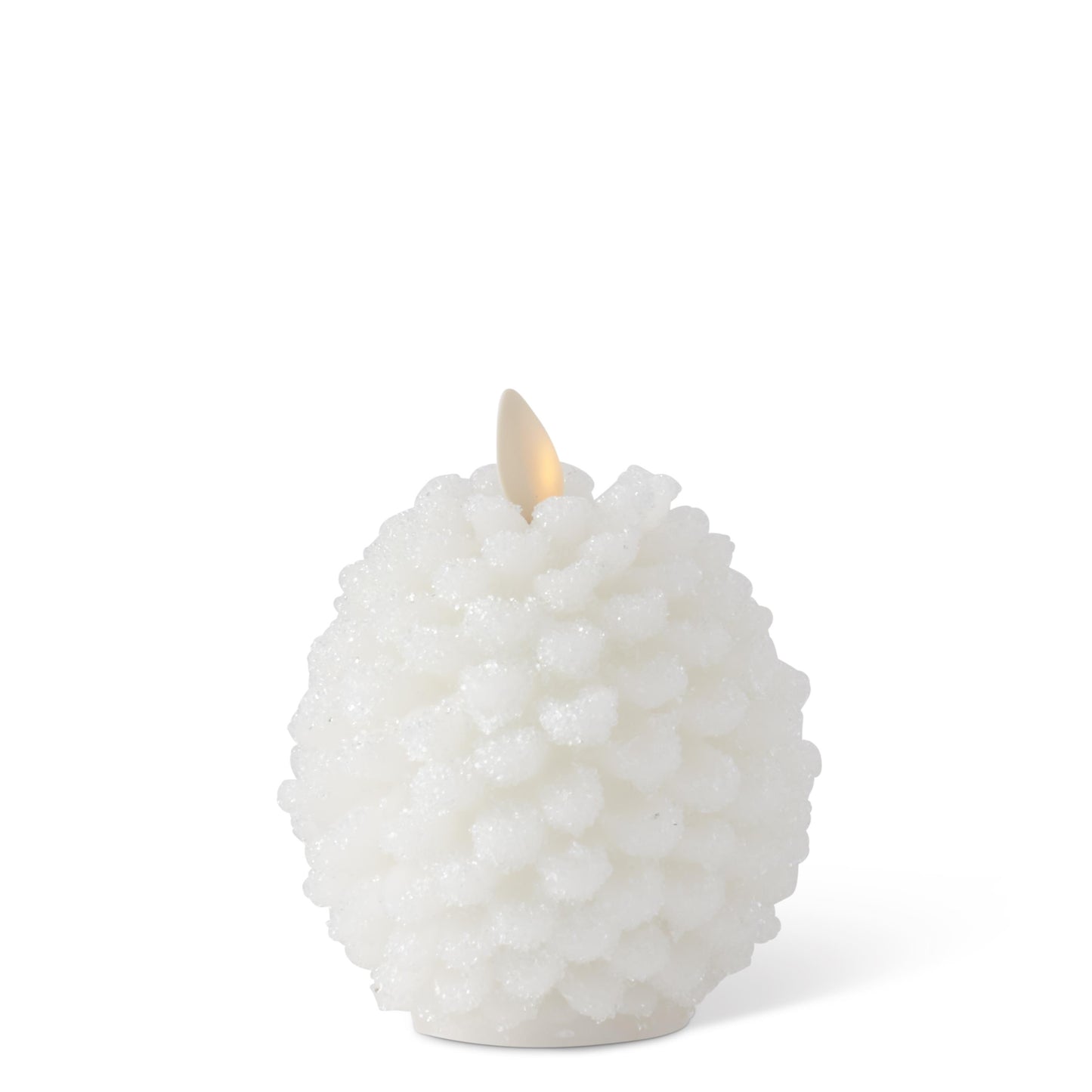 Luminara Snowy White Pinecone Candle 4.5"