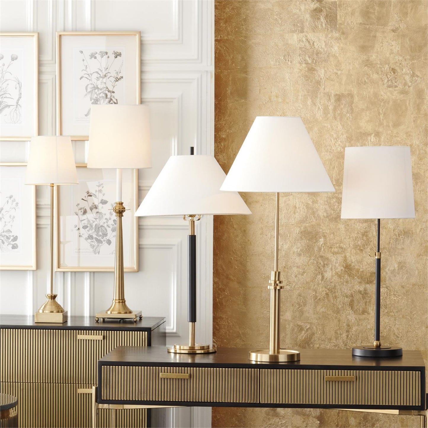 Black Matte Metal Lamp w/ White Shade