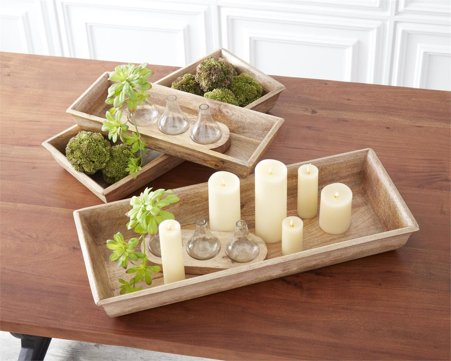 Rectangular Nesting Wood Tray Large
