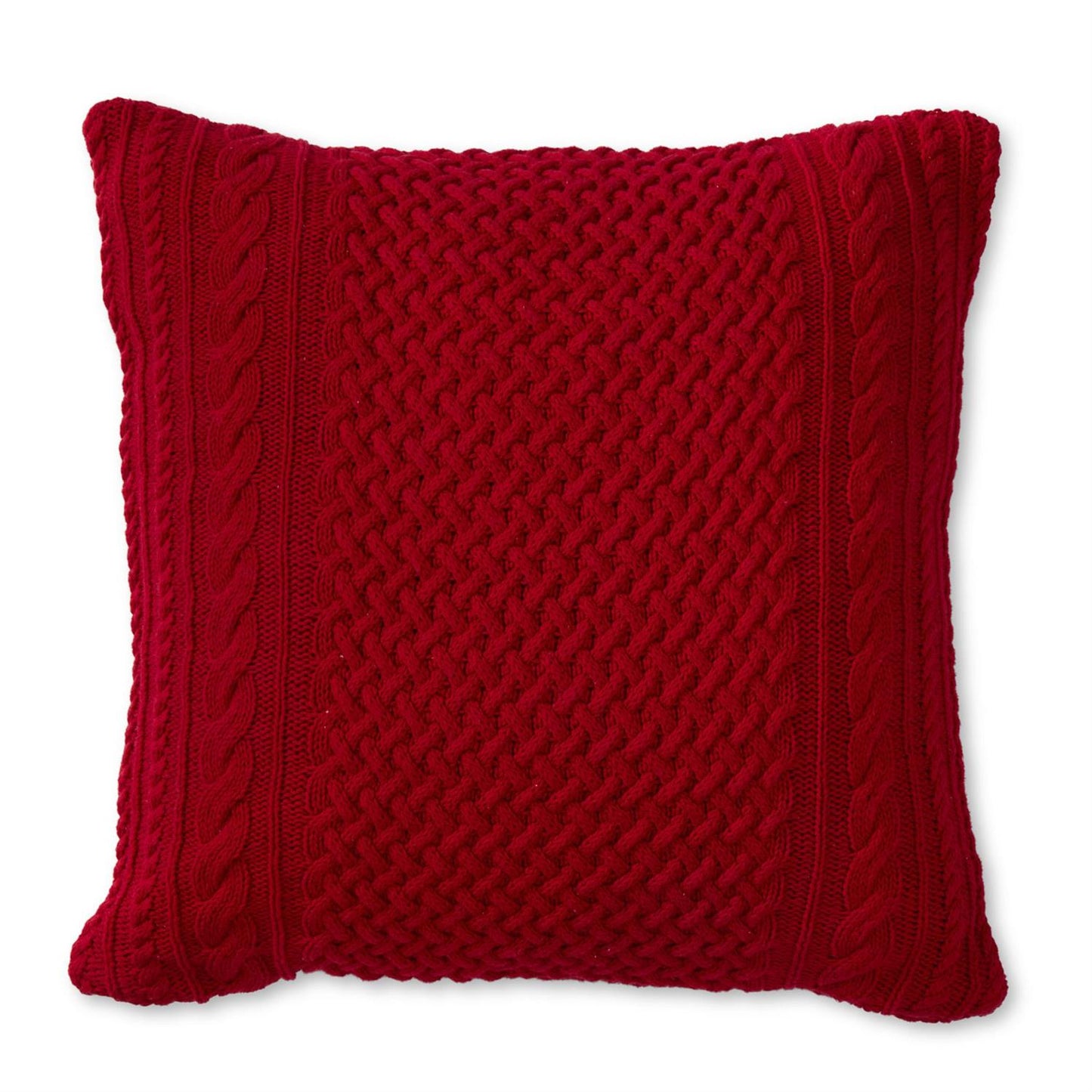 Red Cable Knit Pillow