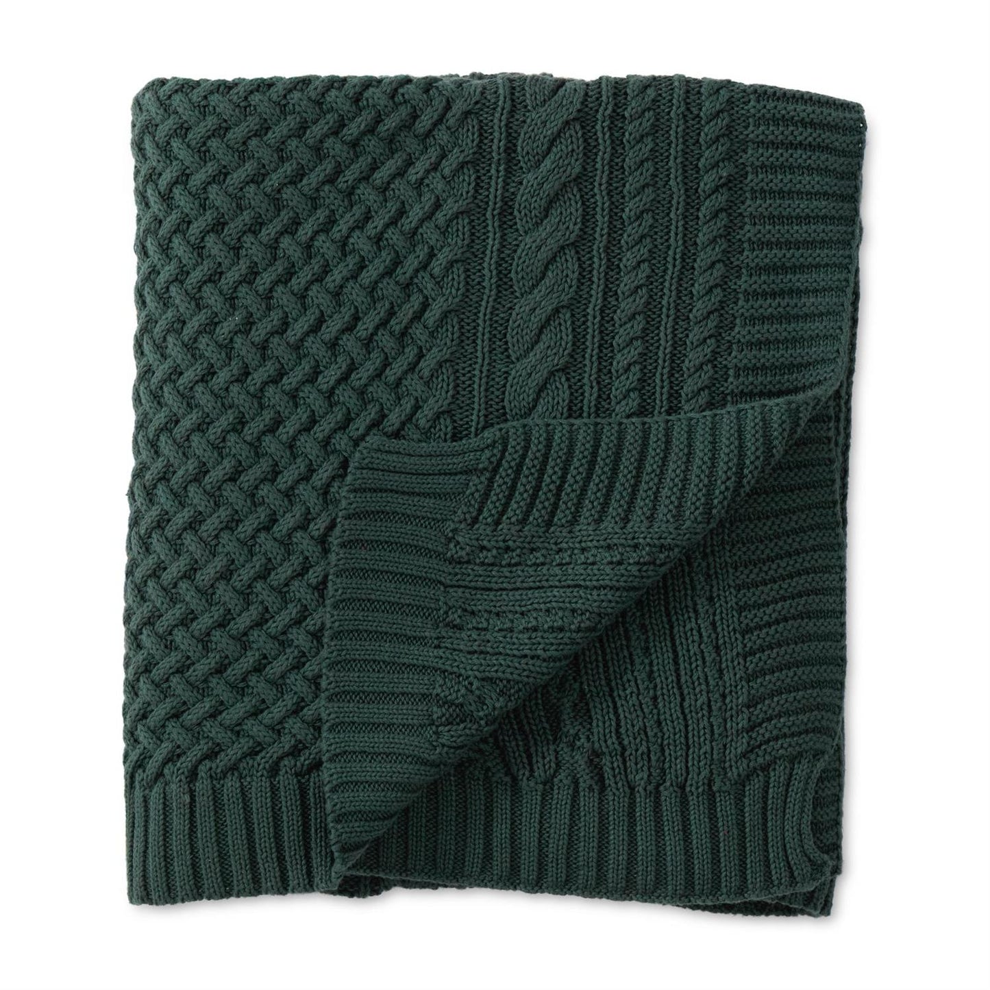 Green Cable Knit Throw