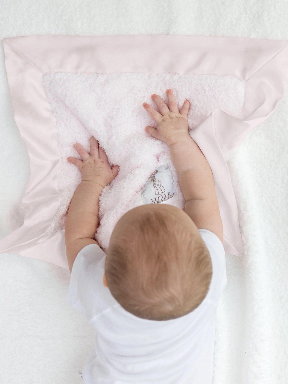 Little Giraffe Chenille Blanky Pink