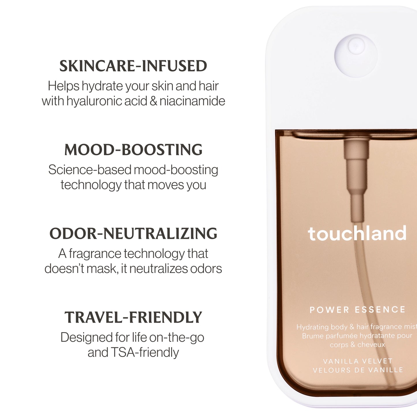 Touchland Vanilla Velvet Power Essence Body & Hair Fragrance Mist