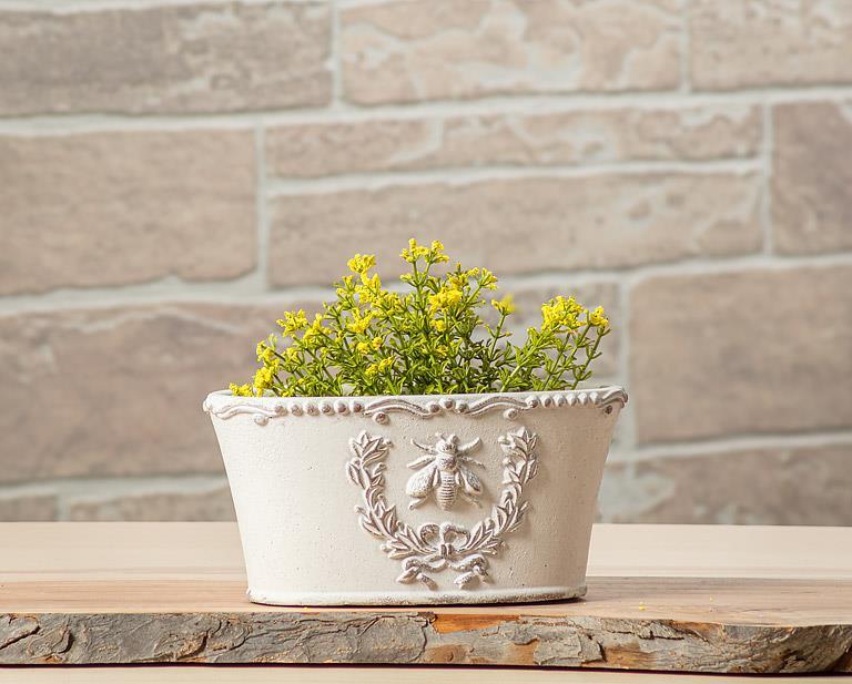 Emboss Bee in Crest Planter