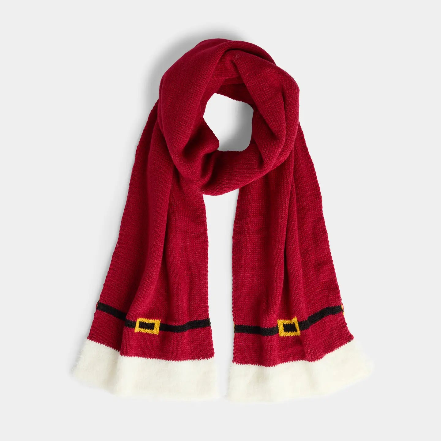 Santa Belt Knit Scarf Red