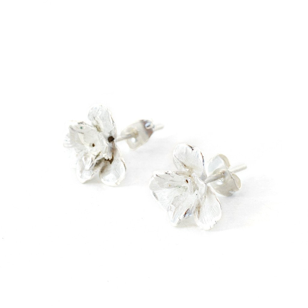 Orchid Silver Plated Stud Earrings