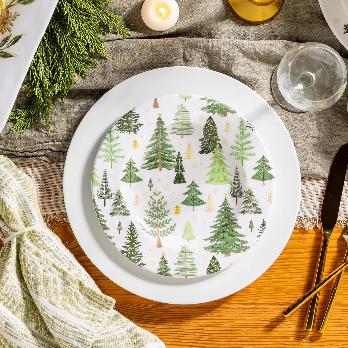 Shades of Green Melamine Salad Plate