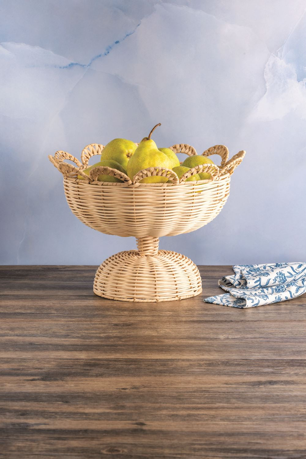 Mudpie Woven Pedestal Basket