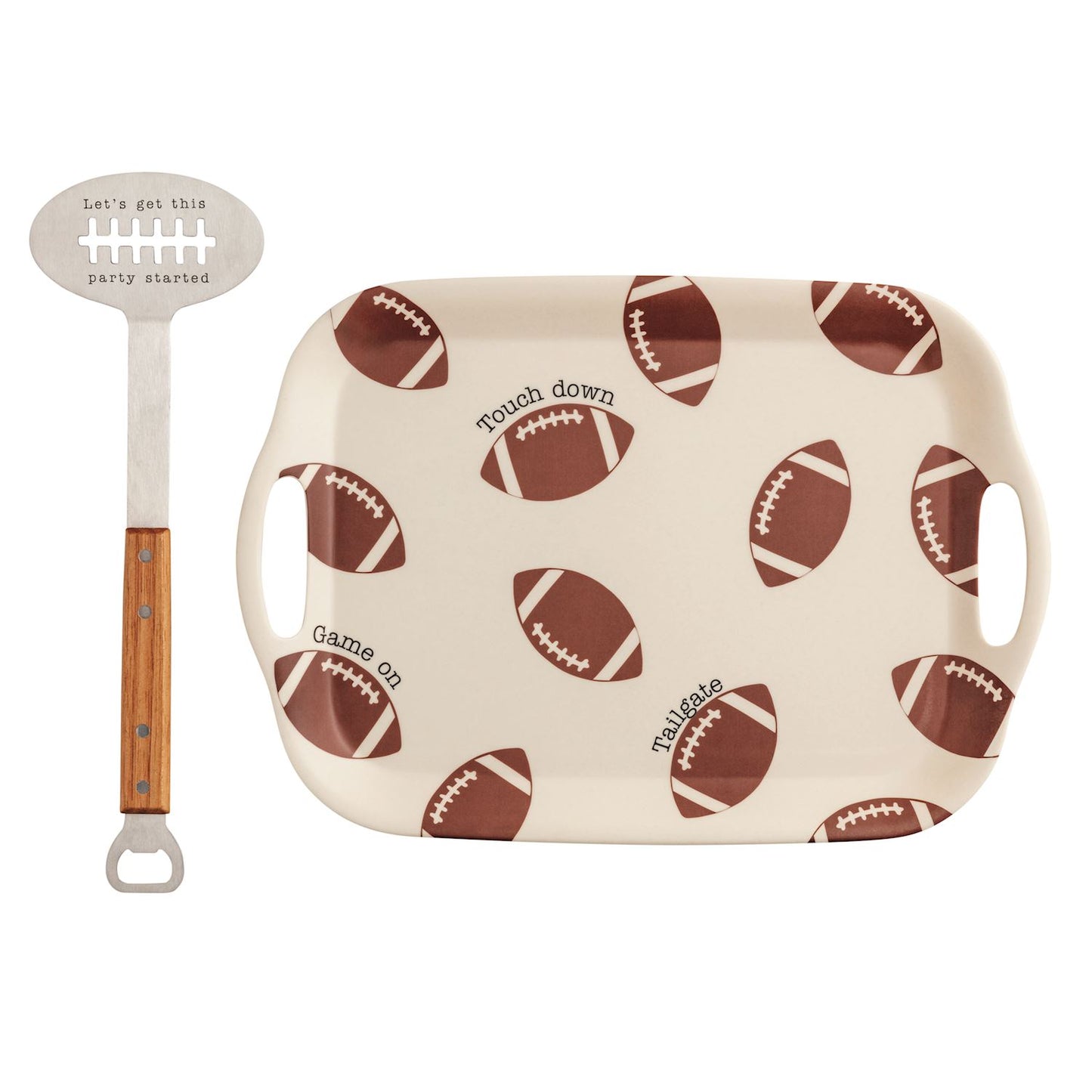 Mudpie Football Tray w/Spatula