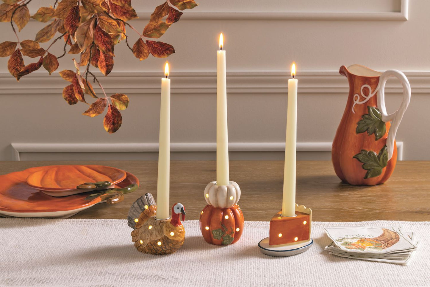 Mudpie Turkey Light-Up Taper Holder