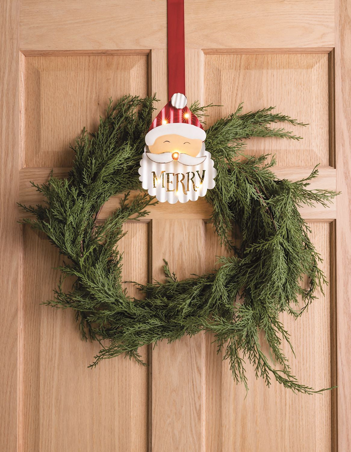Mudpie LED Santa Wreath Hanger