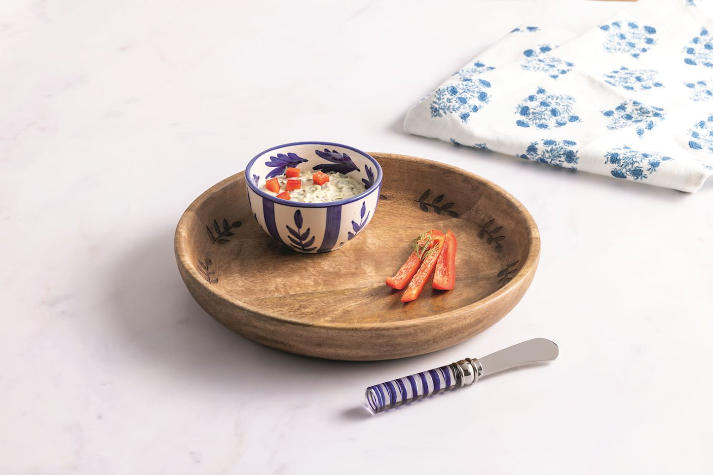 Mudpie Wood & Ceramic Chip & DIp Set