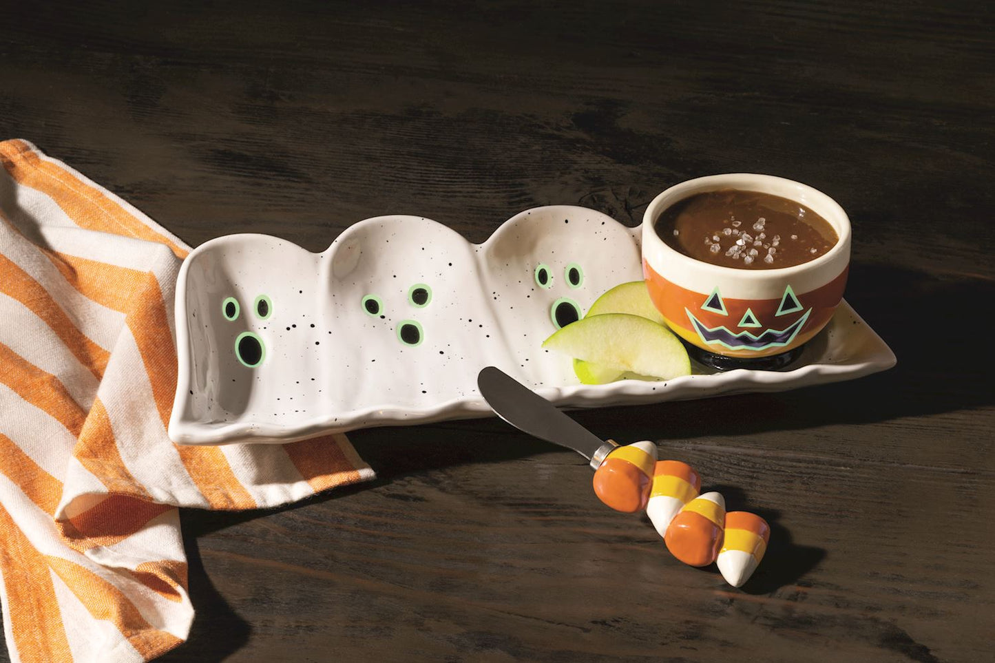 Mudpie Glow Ghost Tidbit & Tray Set