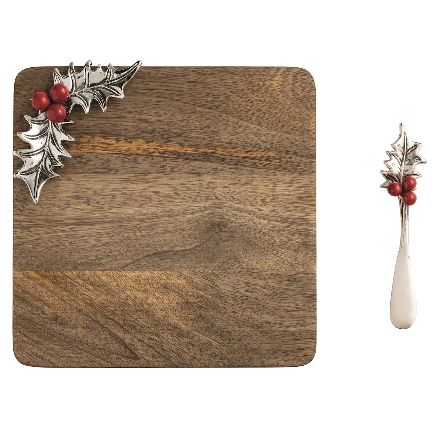 Mudpie Wooden Holly Tray Set
