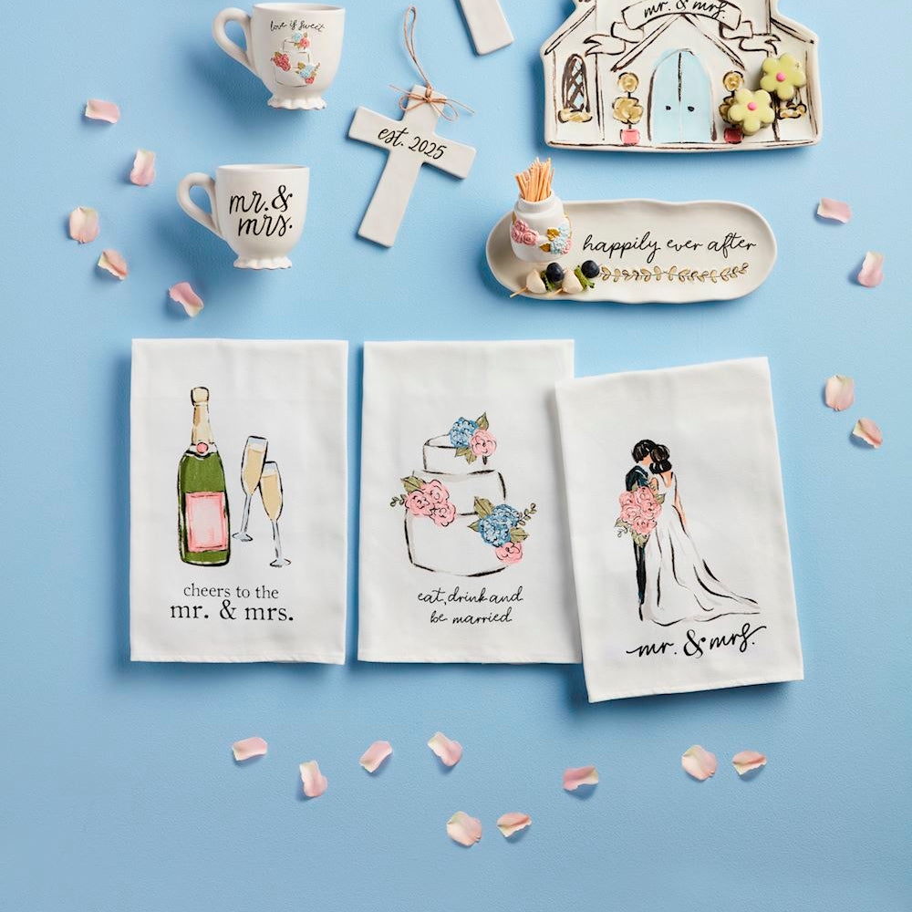 Mudpie Eat Drink & Be Married Hand Towel