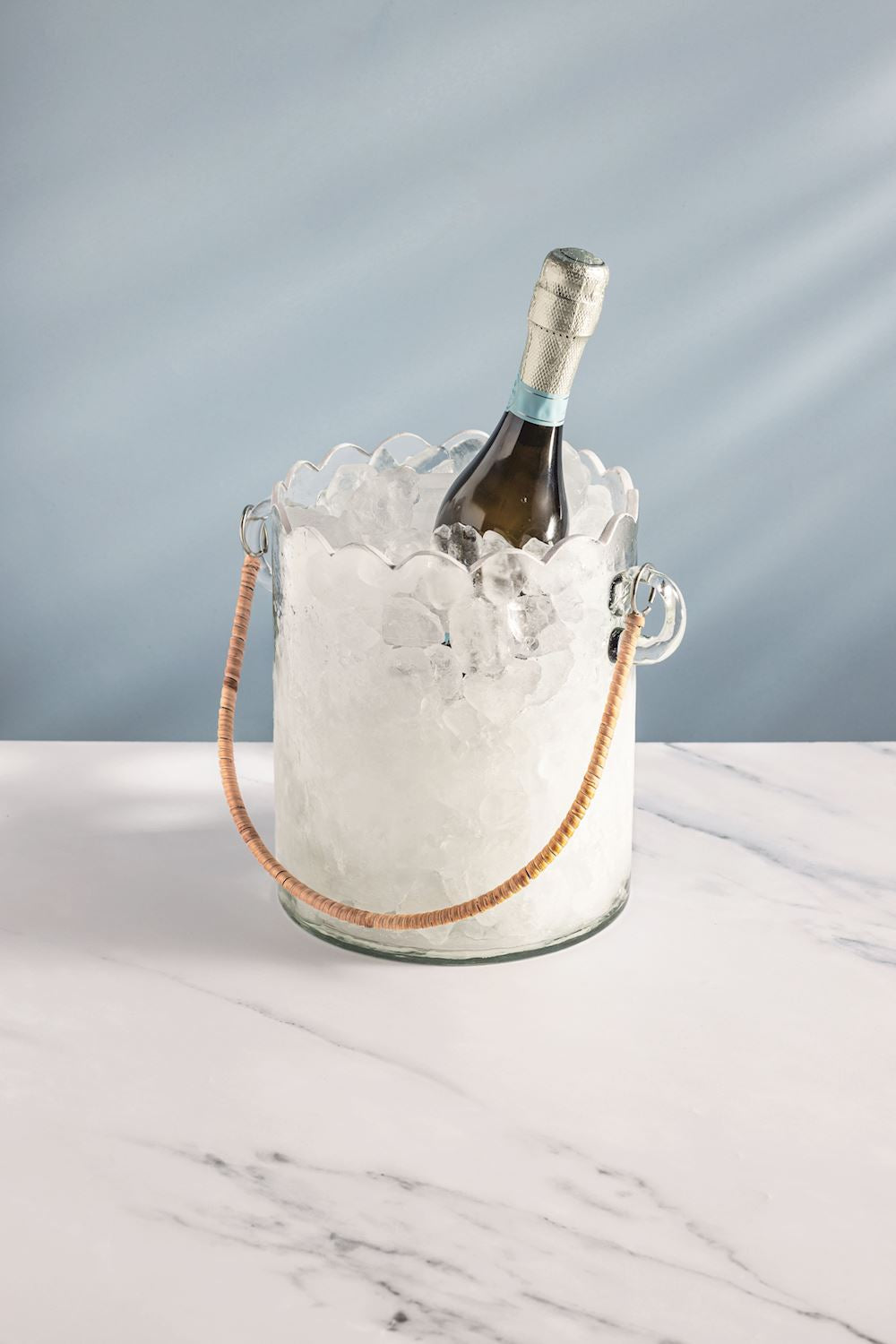 Mudpie Scalloped Glass Ice Bucket