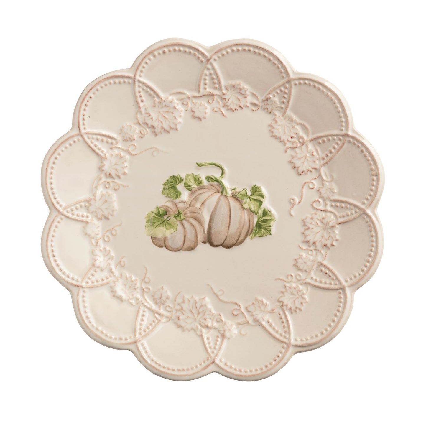 Mudpie Salad Plate White Pumpkin