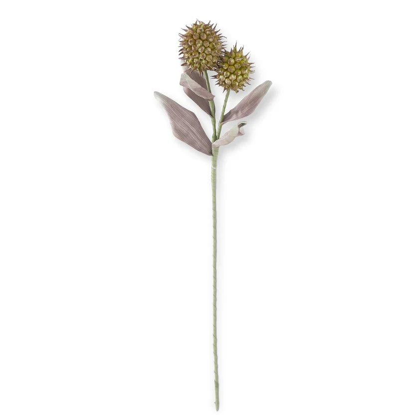 42575A Tan & Green Eva Double Spikey Pod Stem
