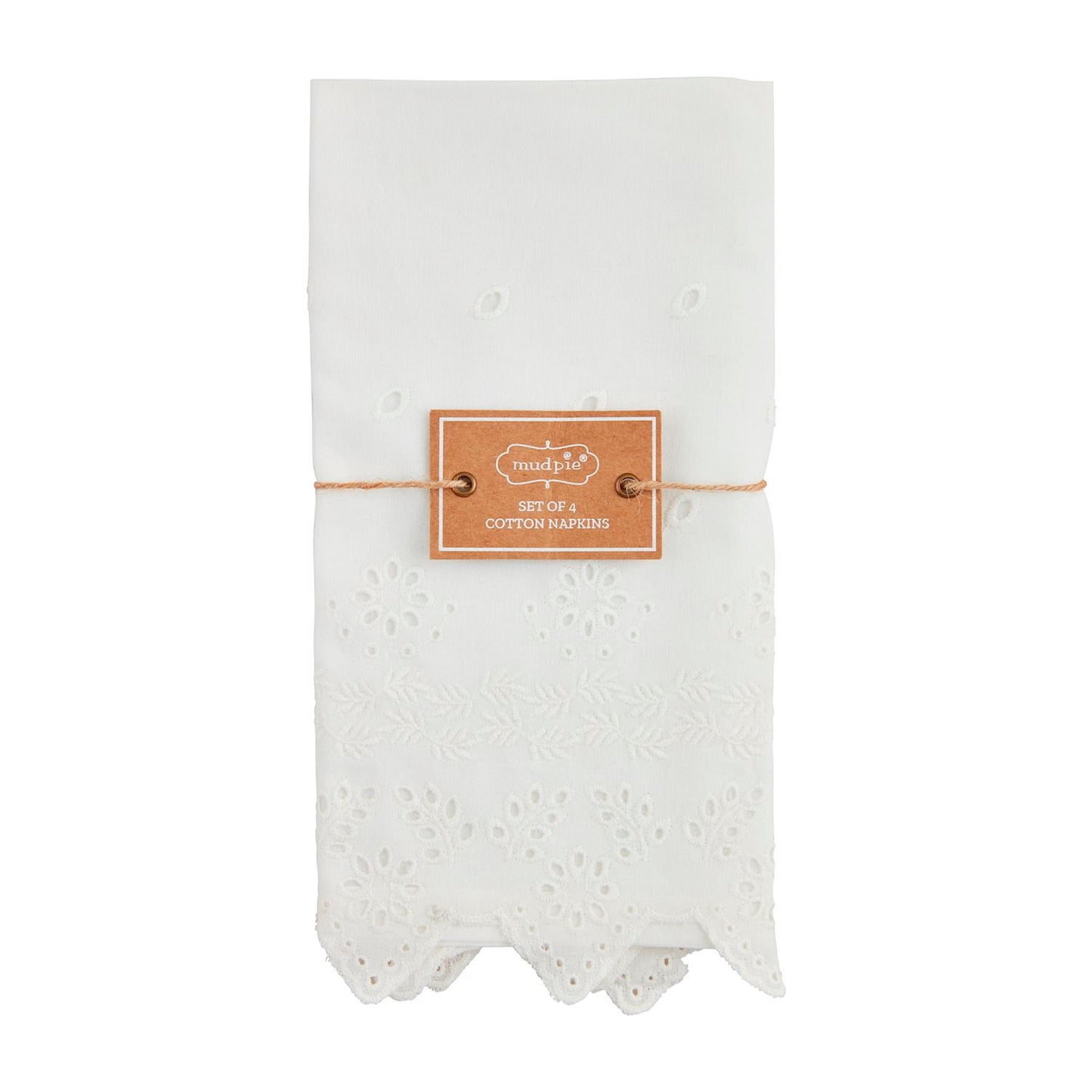 Mudpie White Eyelet Napkin Set