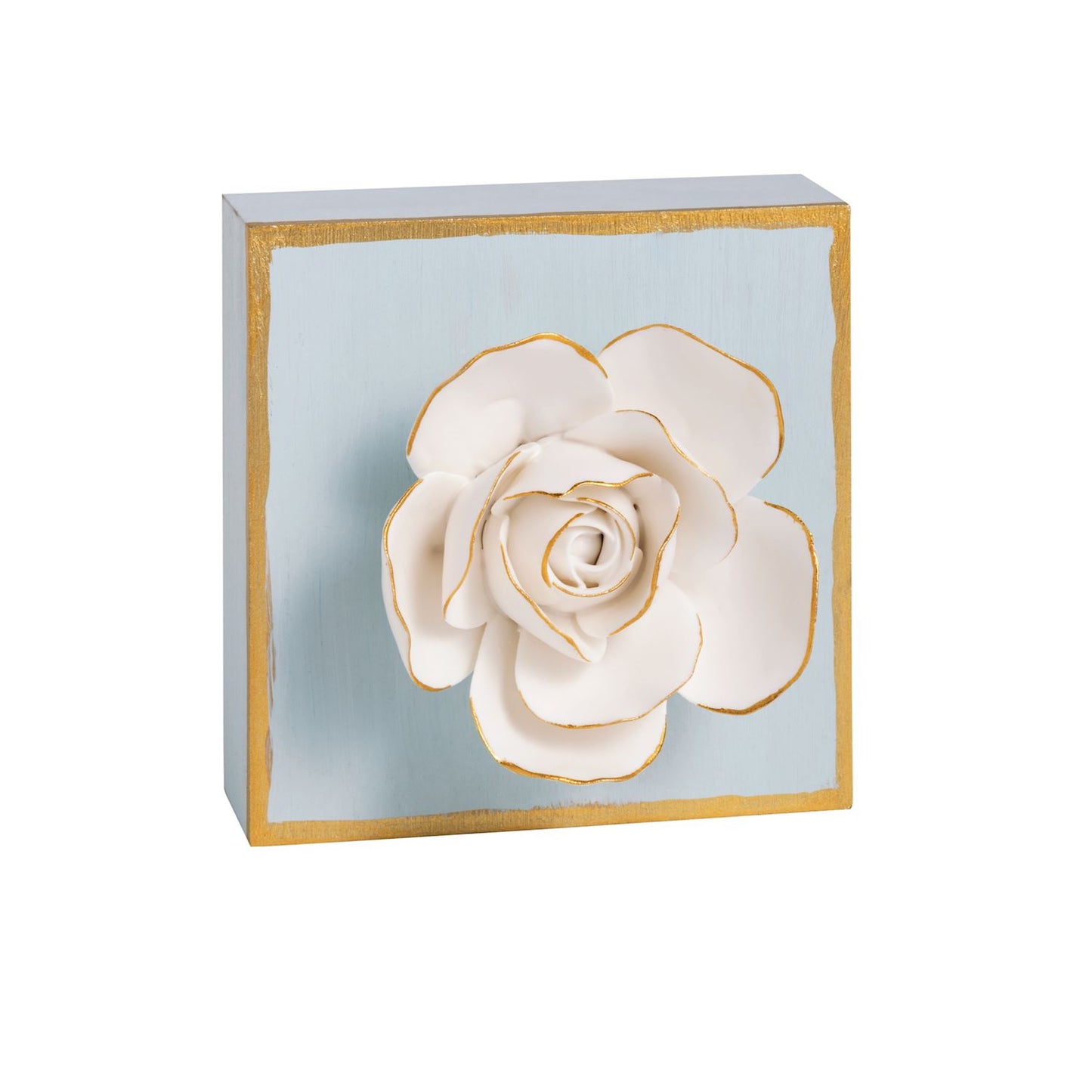 Mudpie Blue Flower Plaque