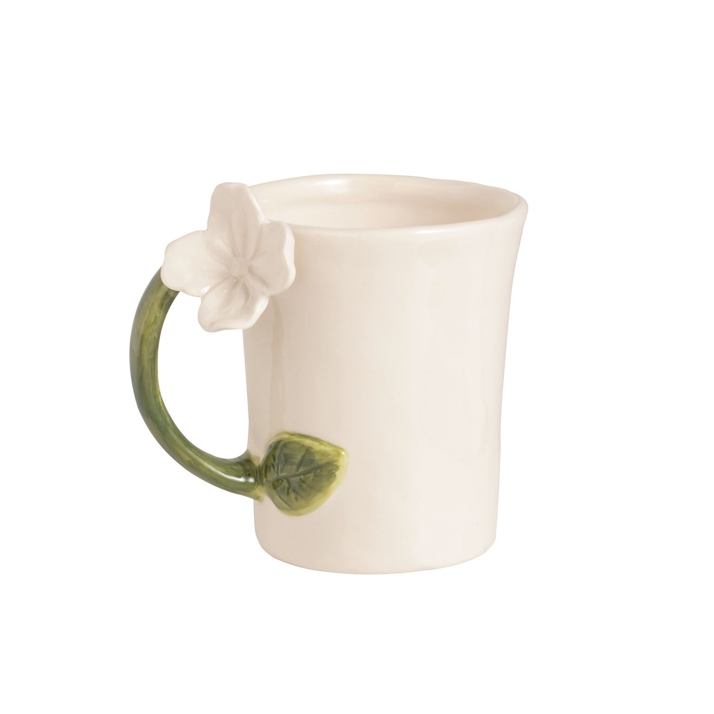 Mudpie White Flower Handle Mug