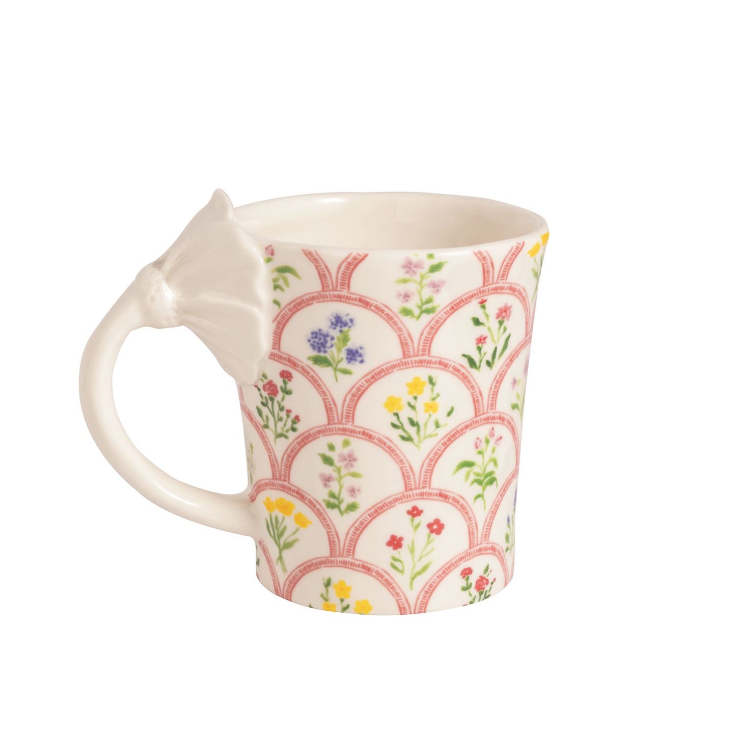 Mudpie Pattern Flower Handle Mug