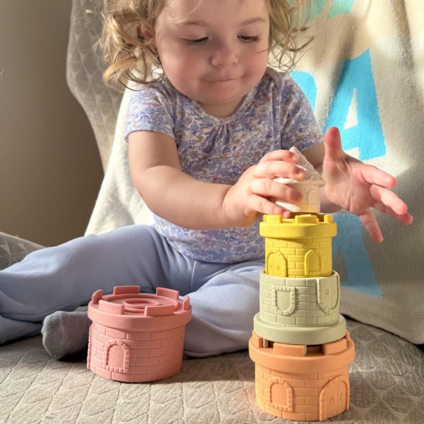 Castle 5pc Textured Stacker Toy