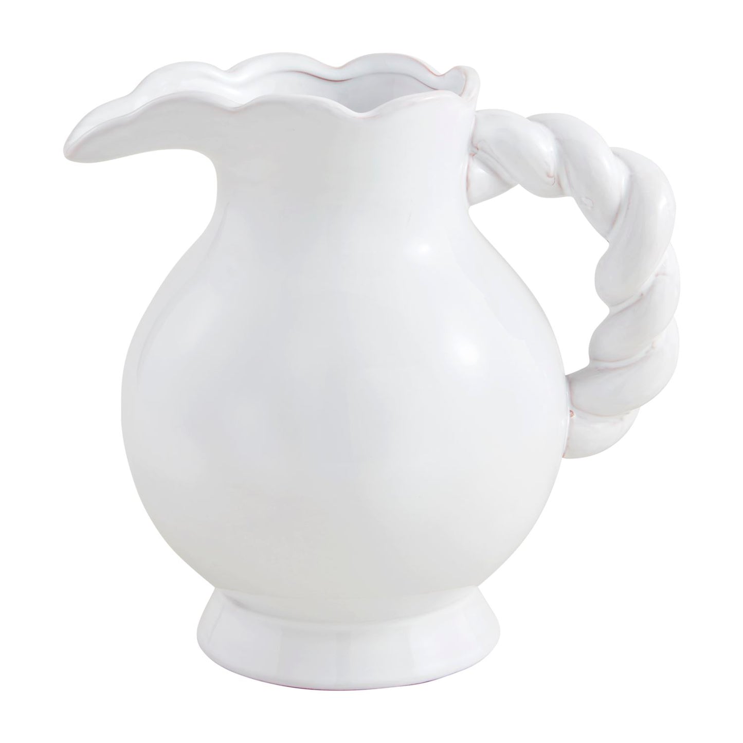 Mudpie Twisted Handle Ceramic Pitcher