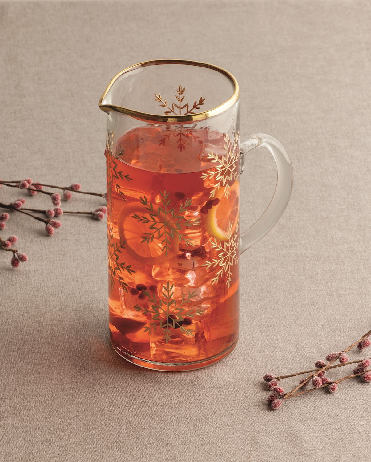 Mudpie Gold Snowflake Pitcher