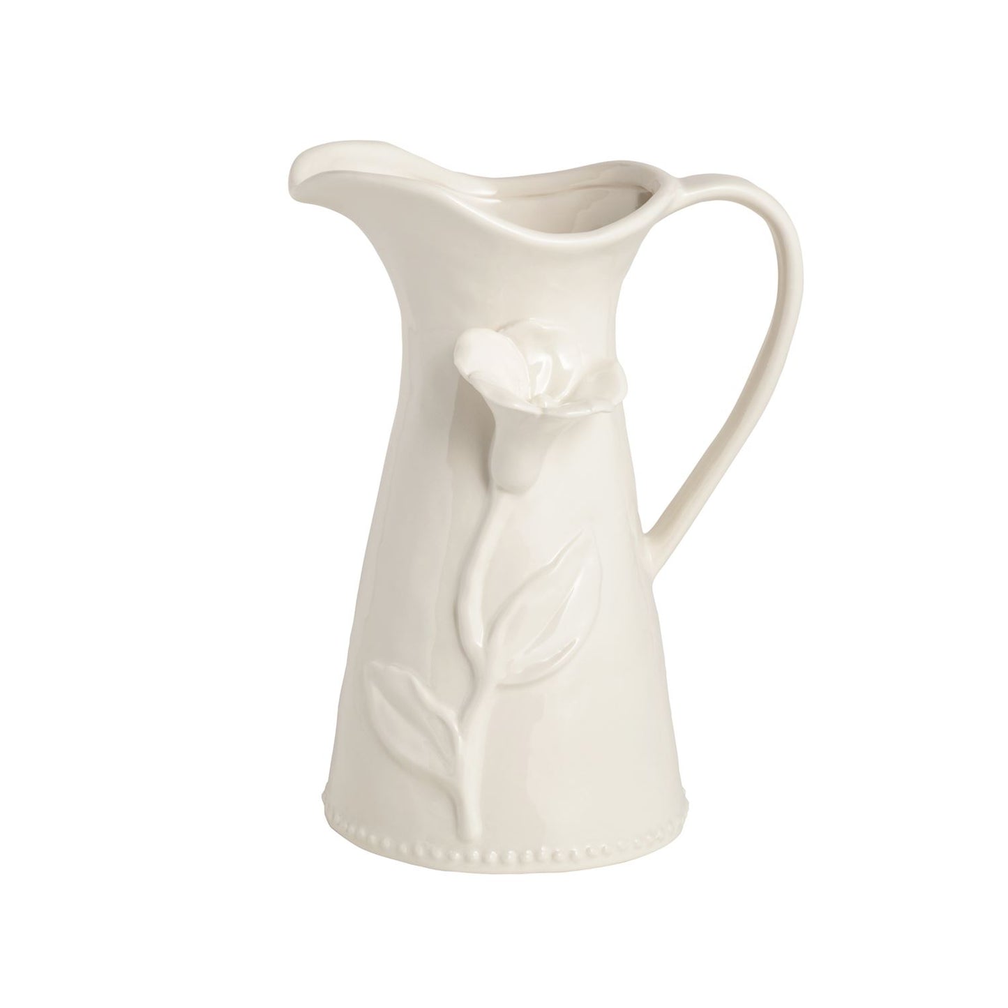 Mudpie White Flower Pitcher