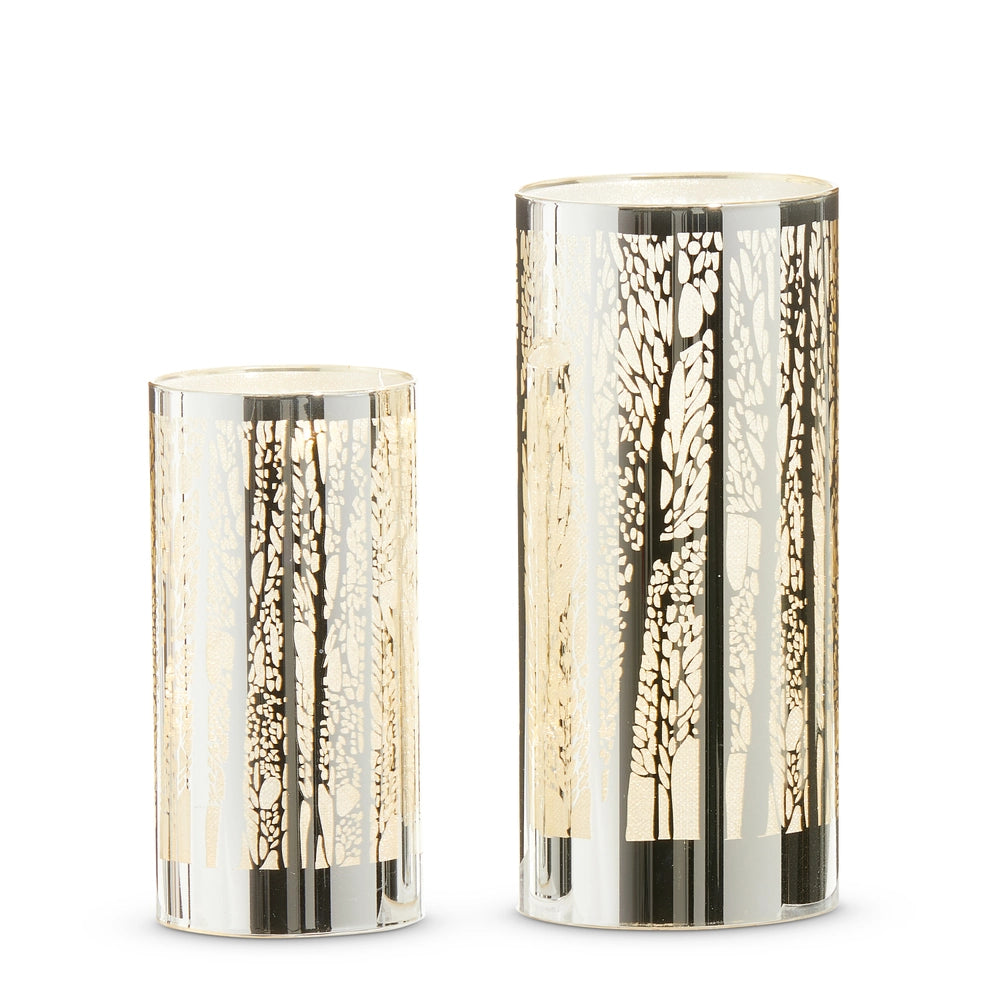 Lighted White Winter Tree Lantern Small