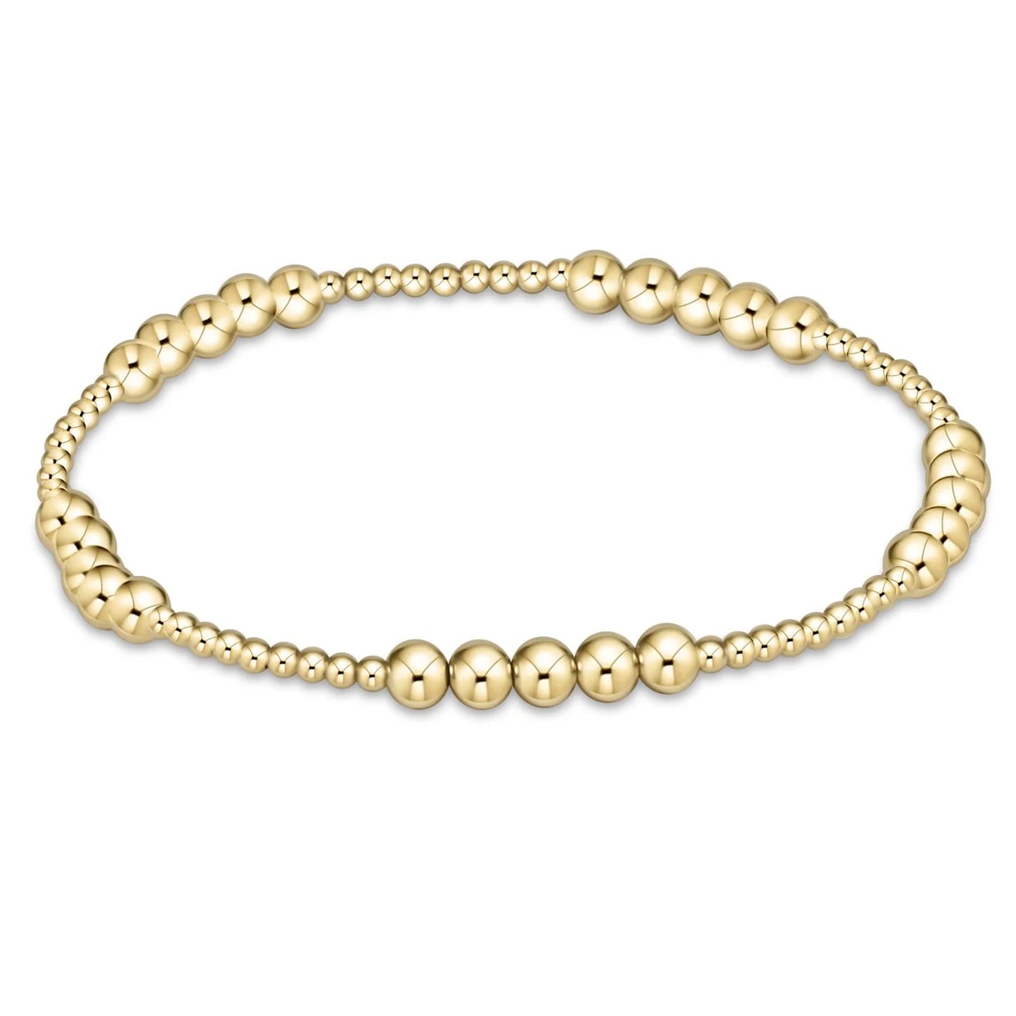 eNewton Classic Blissful Pattern 2mm Bead Bracelet-4mm Gold