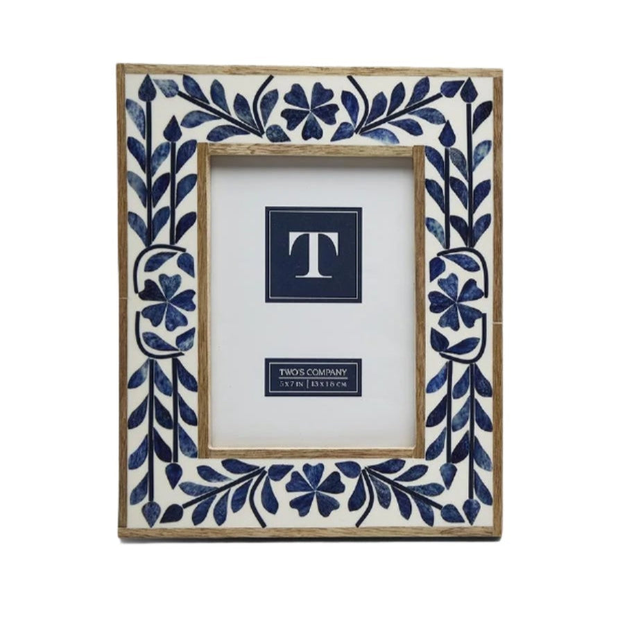 Blue Belle Bone Inlay Frame 5x7
