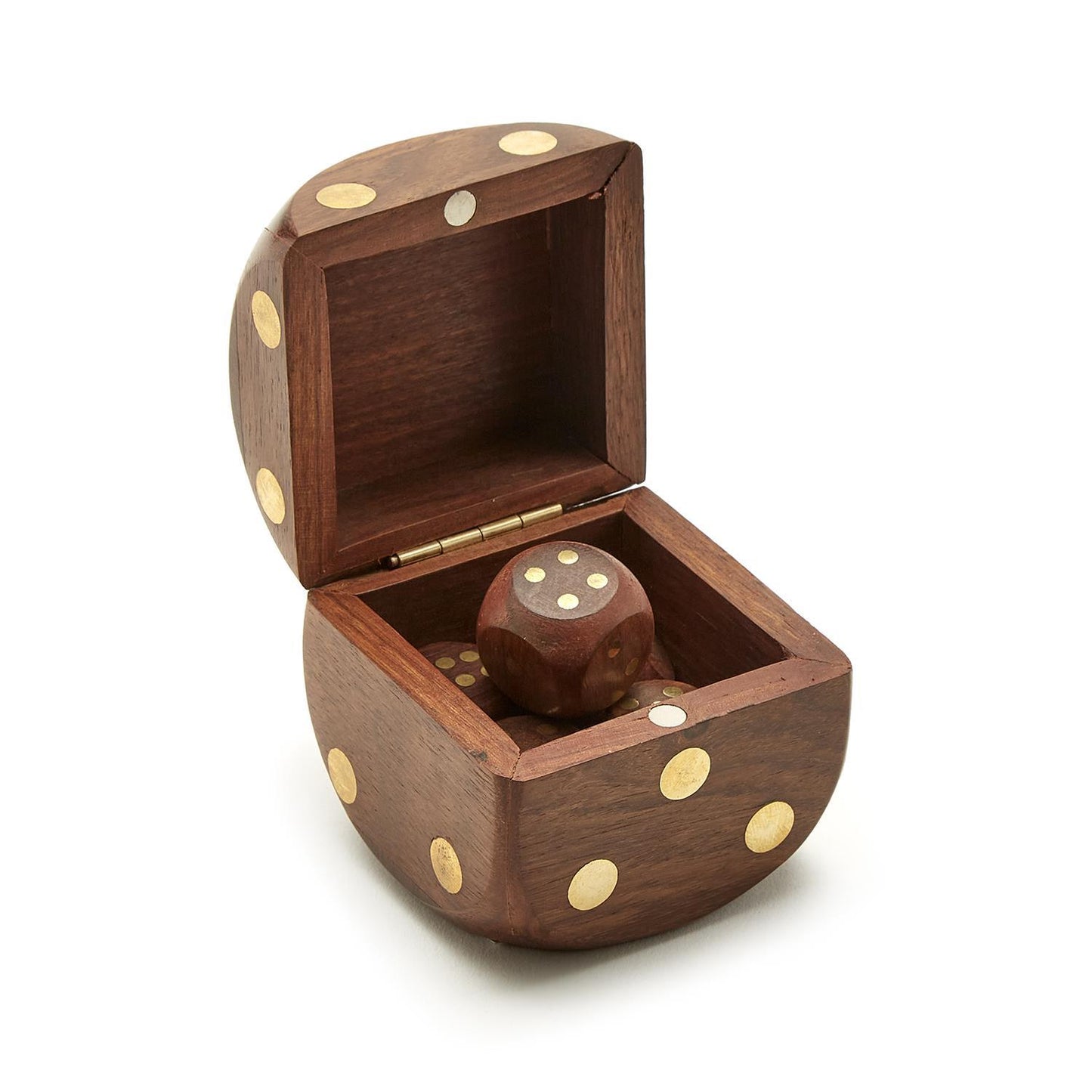 Wooden Dice Box with 6 Dice