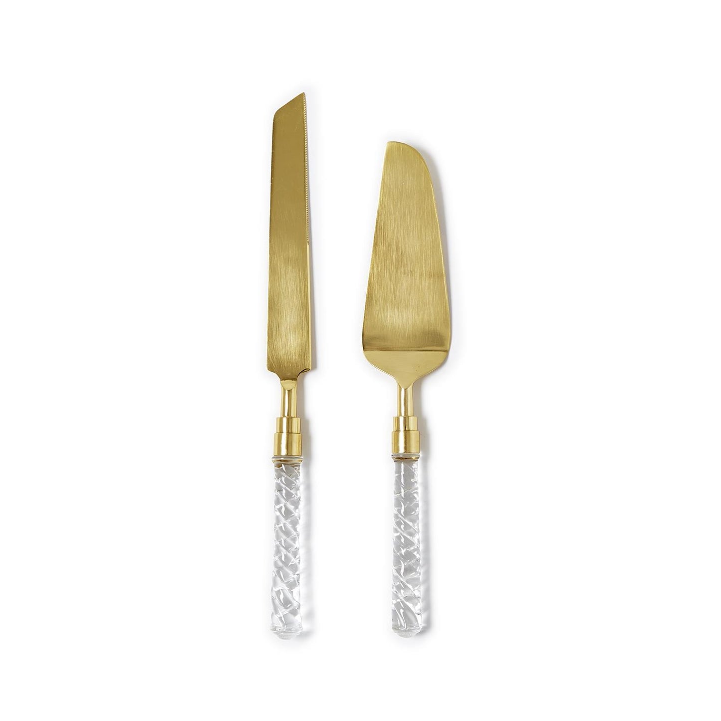 Crystal Clear 2Pc Cake Server Set
