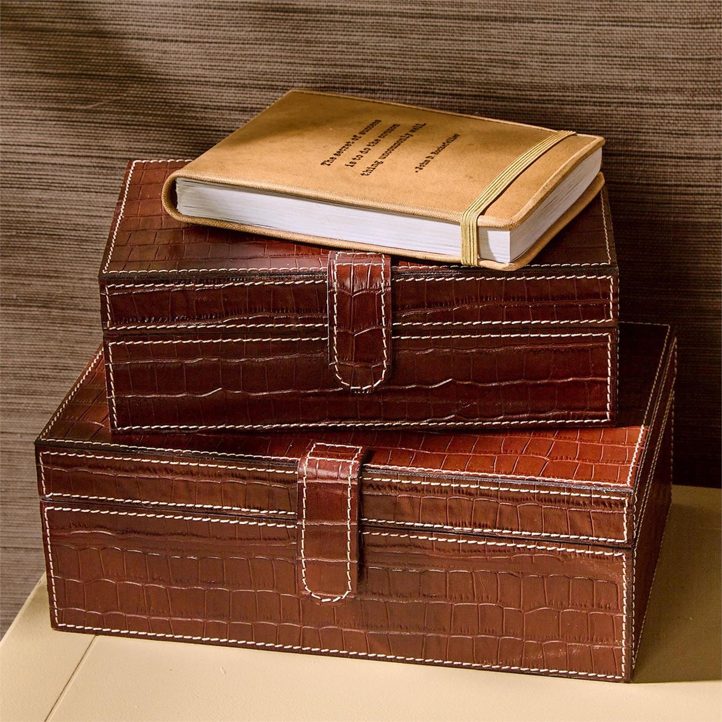 Genuine Leather Storage Box Large